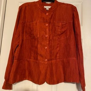 Coldwater Creek silk/linen rust colored jacket